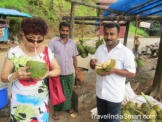 drinking coconut water