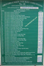 kashmir taxi fare chart