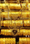 Gold Bangles Necklace Display